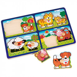 Háziállatok 8 darabos fa puzzle Játék Regio