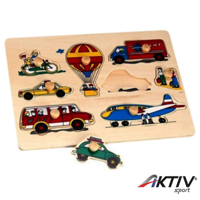 Járművek 9 darabos fa puzzle