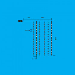 Fényfüggöny micro LED USB 3x2 m melegfehér