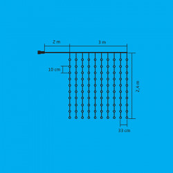 Fényfüggöny micro LED 3x2,4 m RGB
