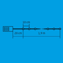 Fényfüzér micro LED 1,9 m melegfehér