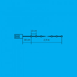 Fényfüzér micro LED 2,9 m színes