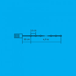 Fényfüzér micro LED 4,9 m színes