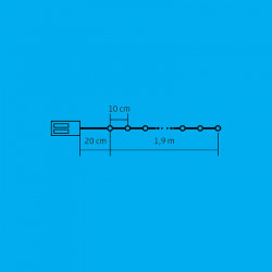 Izzósor micro LED 1,9 m színes