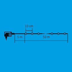 Fényfüzér sziporkázó LED 50 m melegfehér