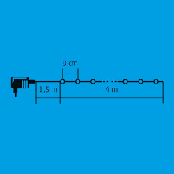 Fényfüzér LED 4 m piros