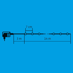 Fényfüzér LED 14 m melegfehér, színes