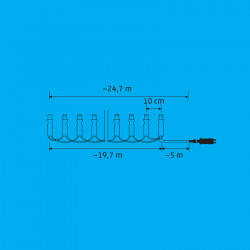 Fényfüzér LED iSparkle 19,7 m RGB