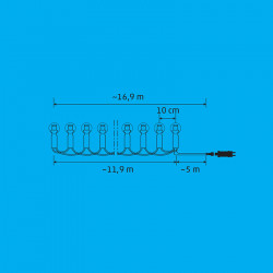 Fényfüzér LED iSparkle 11,9 m RGB