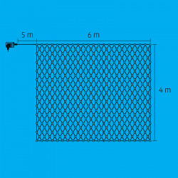 Fényháló LED 6x4 m hidegfehér
