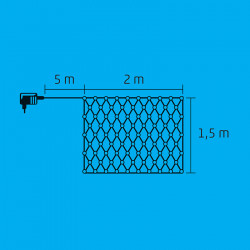 Fényháló LED 2x1,5 m hidegfehér