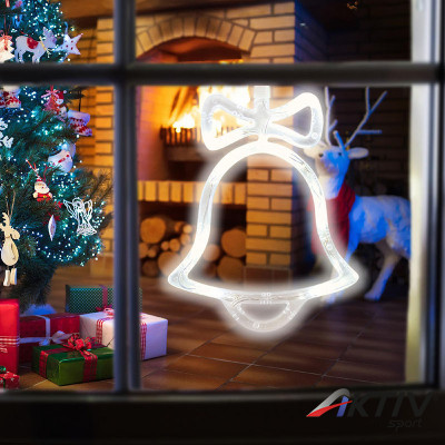 Ablakdísz harang LED 19 cm melegfehér