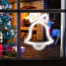Ablakdísz harang LED 19 cm melegfehér Karácsonyi dekoráció home by somogyi