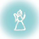 Ablakdísz angyal LED 19 cm melegfehér