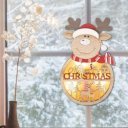 Ablak- ajtódísz rénszarvas fa LED 13x21x2,3 cm melegfehér