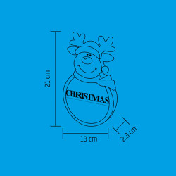 Ablak- ajtódísz rénszarvas fa LED 13x21x2,3 cm melegfehér