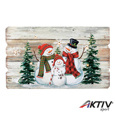 Ablak- ajtódísz fa LED 40x23,9x2,5 cm melegfehér