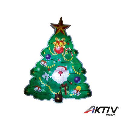 Ablakdísz karácsonyfa LED 20x16 cm hidegfehér