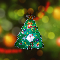 Ablakdísz karácsonyfa LED 20x16 cm hidegfehér