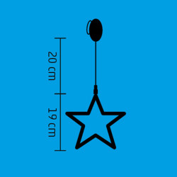 Ablakdísz csillag LED 19 cm melegfehér