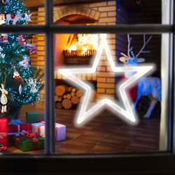Ablakdísz csillag LED 19 cm melegfehér