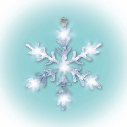 Ablakdísz hókristály LED 30x30 cm hidegfehér Karácsonyi dekoráció home by somogyi