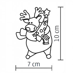 Ablakdísz rénszarvas LED 10x7 cm színváltós