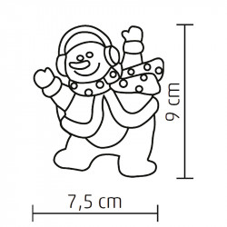 Ablakdísz hóember LED 10x7 cm színváltós