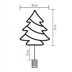 Ablakdísz fenyőfa LED 28x33 cm melegfehér