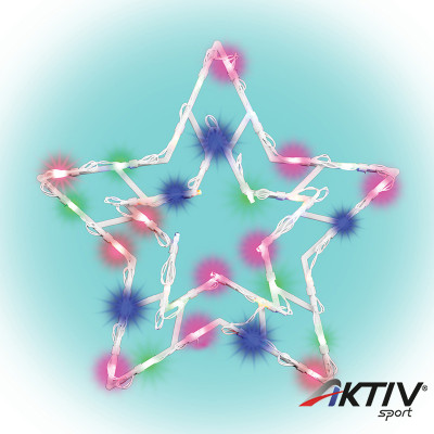 Ablakdísz csillag LED 33x33 cm színes