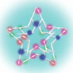 Ablakdísz csillag LED 33x33 cm színes Karácsonyi dekoráció home by somogyi