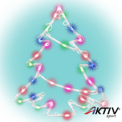 Ablakdísz fenyőfa LED 28x33 cm színes