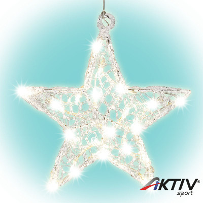 Ablakdísz csillag LED 30,5x32 cm melegfehér