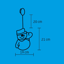 Ablakdísz hóember LED 21x19 cm hidegfehér