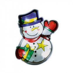 Ablakdísz hóember LED 21x19 cm hidegfehér Karácsonyi dekoráció home by somogyi