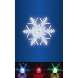 Ablakdísz hókristály LED 10x10 cm színváltó