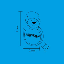 Ablak- ajtódísz fa hóember LED 13x21x2,3 cm melegfehér