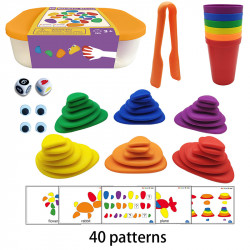 Montessori kreatív színes kavics puzzle Gyereknap Sky
