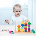 Montessori fűzős fa játék