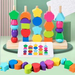 Montessori fűzős fa játék Gyereknap Sky