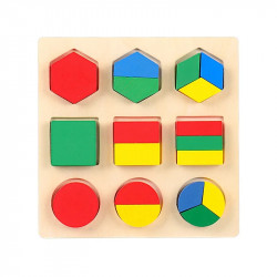 Montessori formakirakó fa játék 18 db-os