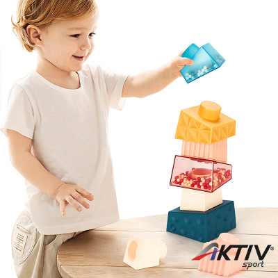 Montessori piramis érzékelő torony golyókkal