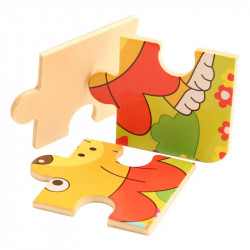 Fa puzzle oroszlános