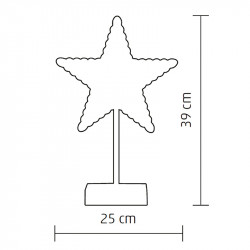 Asztaldísz csillag LED 39 cm melegfehér