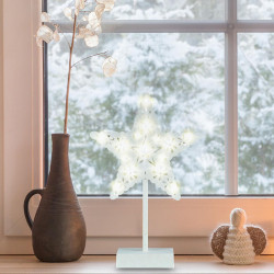 Asztaldísz csillag LED 39 cm melegfehér