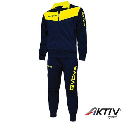 Melegítő szett cipzáras Givova Visa tengerkék-sárga