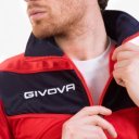 Melegítő szett cipzáras Givova Visa piros-tengerkék