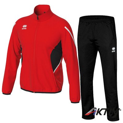 Melegítő szett cipzáras Errea Christopher & Clayton 3.0 piros-fekete-fehér