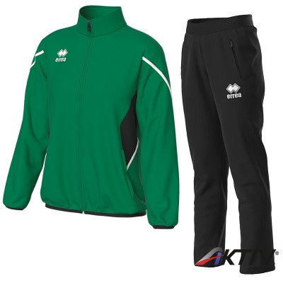 Melegítő szett női cipzáras Errea Cristine & Valery zöld-fekete-fehér