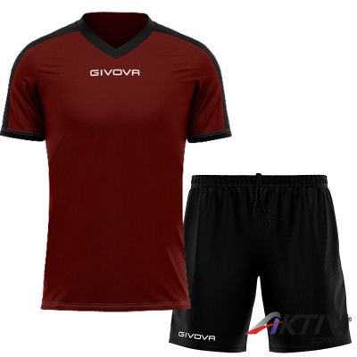 Futball mez szett Givova Revolution&One burgundivörös-fekete
